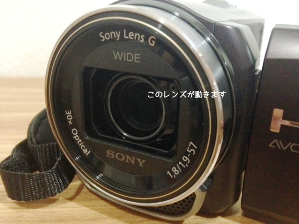 ソニー　ビデオカメラ　HDR-CX430V　レンズ部分